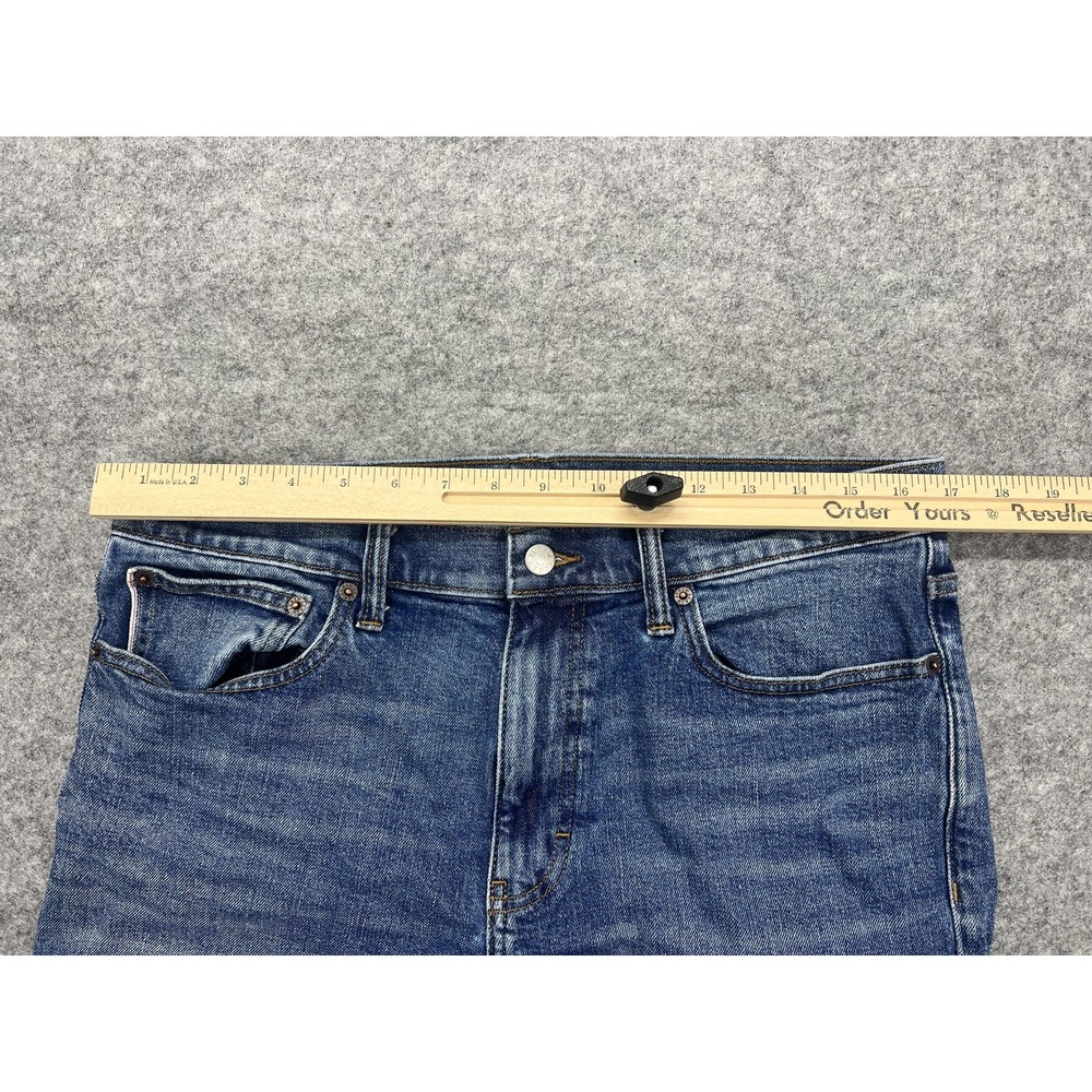 J.Crew Flex Straight Jeans Mens 34x28* Blue Selvedge Denim Stretch Medium Wash - Picture 11 of 15